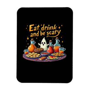 Eet, drink en wees eng Halloween griezelig plezier Magneet