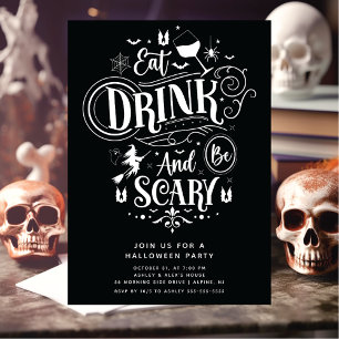 Eet Drink en wees eng Halloween Kaart