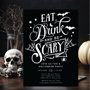 Eet Drink en wees eng Halloween Kaart