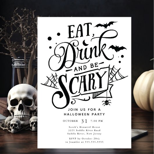 Eet Drink en wees eng Halloween Kaart