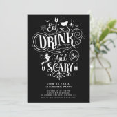Eet Drink en wees eng Halloween Kaart (Staand voorkant)