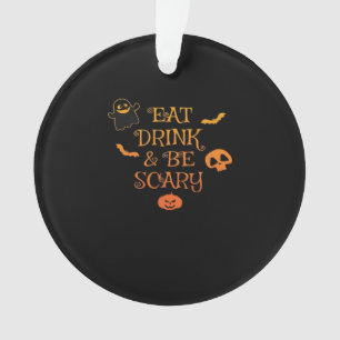 Eet, drink en wees eng Halloween Klassieke Retro S Ornament
