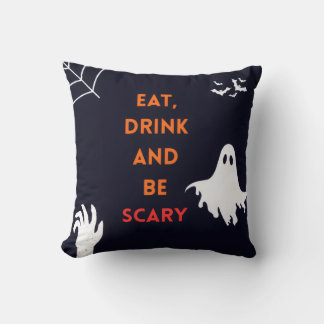 Eet, drink en wees eng Halloween kussensloop Kussen
