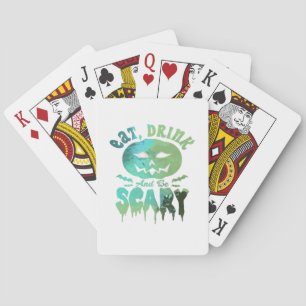 Eet, drink en wees eng Halloween licht Pokerkaarten