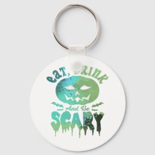 Eet, drink en wees eng Halloween licht Sleutelhanger