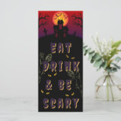 Eet, Drink en wees eng Halloween Menu (Staand voorkant)