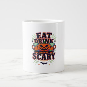 Eet, drink en wees eng Halloween-ontwerp creatieve Extra Grote Beker