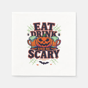 Eet, drink en wees eng Halloween-ontwerp creatieve Servet