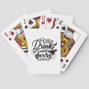 Eet, drink en wees eng Halloween-ontwerp trendy ku Pokerkaarten