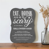 Eet, Drink en wees eng Halloween Party schoolbord Kaart