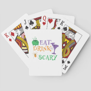 Eet, drink en wees eng Halloween Pokerkaarten
