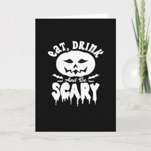 Eet, drink en wees eng Halloween retro klassieker Kaart