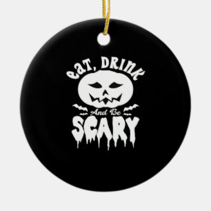 Eet, drink en wees eng Halloween retro klassieker Keramisch Ornament