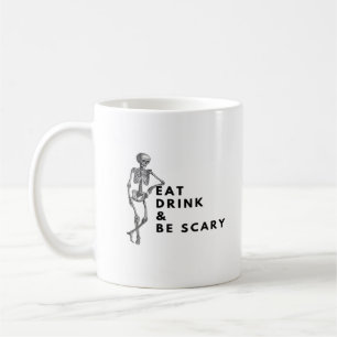 Eet, drink en wees eng Halloween skelet vintage Koffiemok