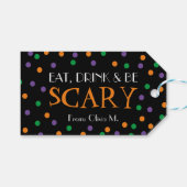 Eet Drink en wees eng Halloween Snoep Trick Treat Cadeaulabel (Voorkant (Horizontaal))