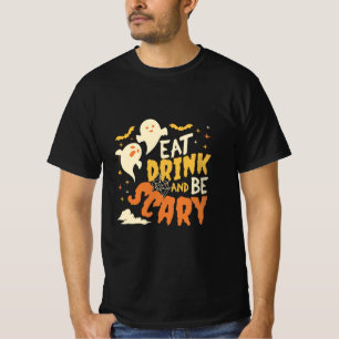 Eet drink en wees eng Halloween T-shirt