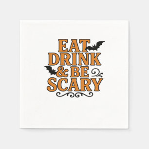 Eet, drink en wees eng Halloween vintage grafisch Servet