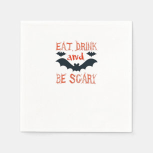 Eet, drink en wees eng Halloween-vleermuizen feest Servet
