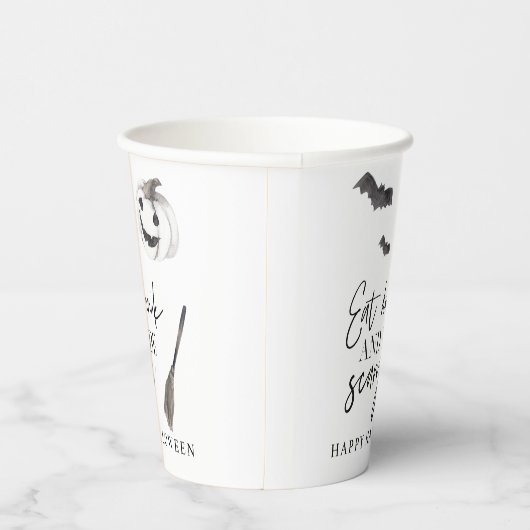 Eet Drink en wees eng | Happy Halloween Papieren Bekers (Rechts)