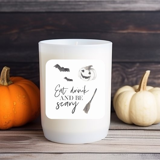 Eet Drink en wees eng | Happy Halloween Vierkante Sticker