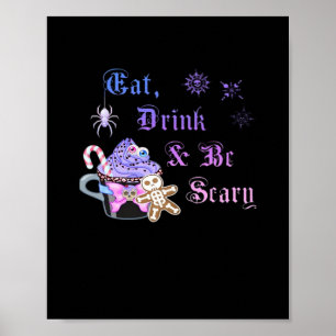 Eet, drink en wees eng Hexmas Cool unieke stijl Poster