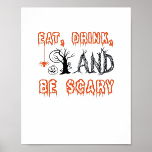 Eet, drink en wees eng minimaal citaat poster