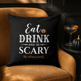 Eet, drink en wees eng moderne typografie Hallowee Kussen