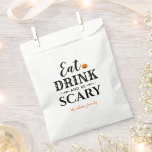 Eet Drink en wees eng Moderne Typografie Halloween Bedankzakje