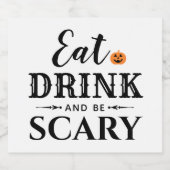 Eet Drink en wees eng Moderne Typografie Halloween Likeurfles Etiket (Enkel label)