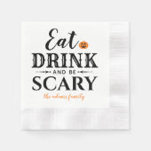 Eet Drink en wees eng Moderne Typografie Halloween Servet (Voorkant)