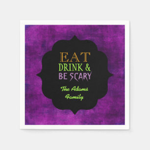 Eet, Drink en Wees Eng Paarse Halloween Servet