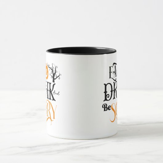 Eet Drink en wees eng pompoen Halloween Mok (Midden)