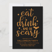 Eet, Drink en wees eng, Schattigee glitter Hallowe Kaart (Voorkant)
