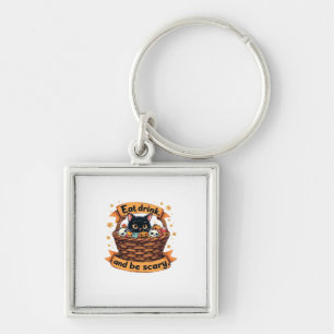 Eet, drink en wees eng trick-or-treat-mand Hallowe Sleutelhanger