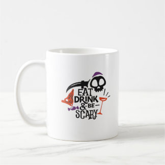Eet, drink en wees eng vintage grafisch koffiemok