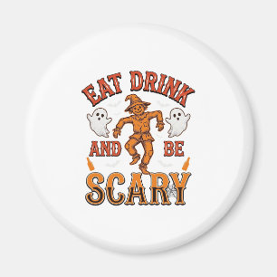 Eet, drink en wees eng vintage Halloween T-shirt D Magneet