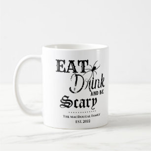 Eet Drink en wees Enge Spider Familie Halloween Mo Koffiemok