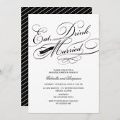 Eet Drink en wees gehuwd met een repetitief diner Kaart (Voorkant / Achterkant)