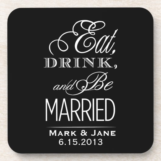 Eet, drink en wees getrouwd bier onderzetter (Voorkant)