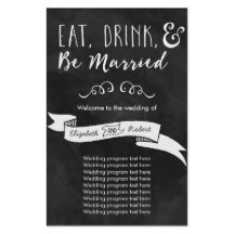 Eet, Drink en wees getrouwd Chalkboard Wedding