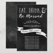 Eet, Drink en wees getrouwd Chalkboard Wedding (Voorkant / Achterkant)