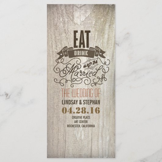 Eet drink en wees getrouwd huwelijksprogramma's programma (Voorkant)