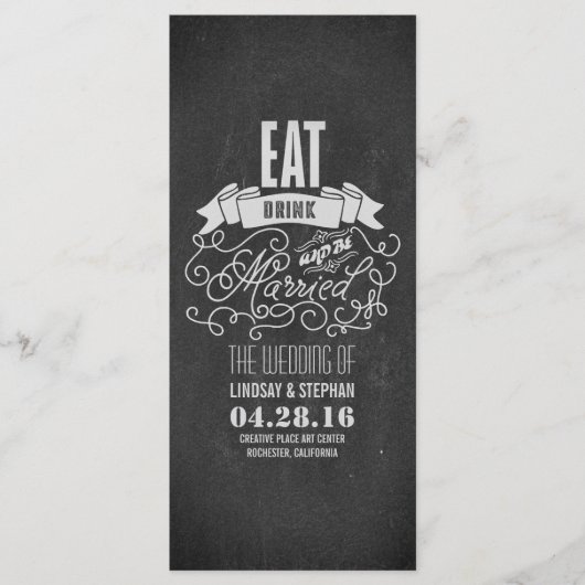 Eet drink en wees getrouwd huwelijksprogramma's programma (Voorkant)