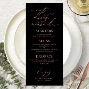 Eet, drink en wees getrouwd menu voor bord