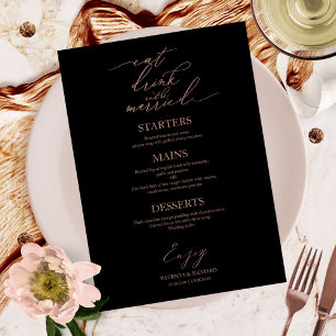 Eet, drink en wees getrouwd menu voor bord