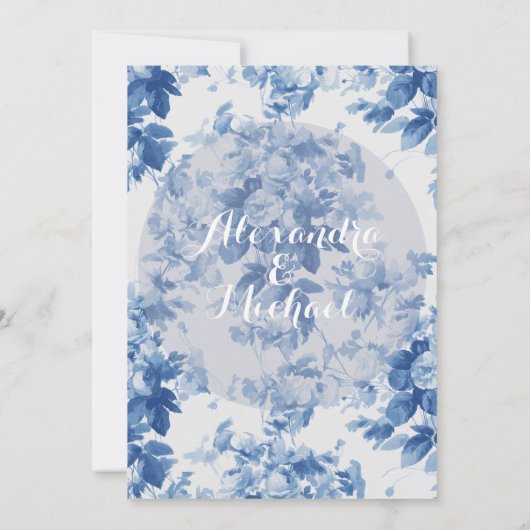 Eet Drink en wees getrouwd met een moderne blauwe Kaart (Achterkant)