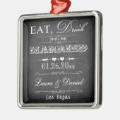 Eet, Drink en wees getrouwd met Kerstmis Metalen Ornament (Links)