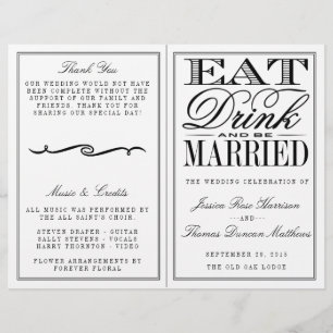 Eet, Drink en wees getrouwd Modern Black/White Wed