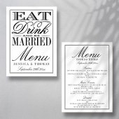 Eet, Drink en wees getrouwd Modern Black/White Wed Menu