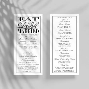 Eet, Drink en wees getrouwd Modern Black/White Wed Programma